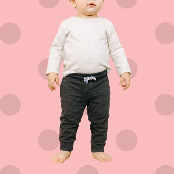 🖤 Cozy Charcoal Baby Jogger Pants – Size 12–18M - Picture 1 of 6